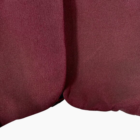 Vintage 100% Silk Jacket Burgundy Mandarin Collar Fully Lined Button Front Sz 8 - Picture 8 of 14